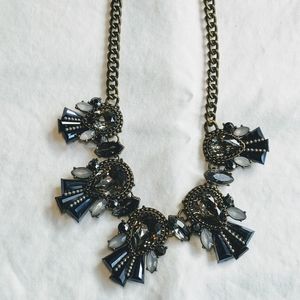 black and antique gold-plated necklace
